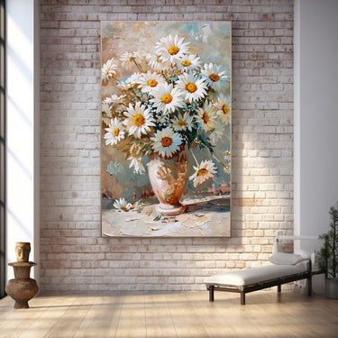 Acrylic Painting of Flowers in a Vase